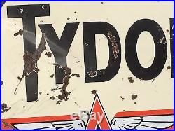 RARE ORIGINAL Vintage 6 Ft. TYDOL FLYING A PORCELAIN pole sign GAS oil Station