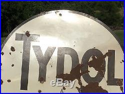 RARE ORIGINAL Vintage 6 Ft. TYDOL FLYING A PORCELAIN pole sign GAS oil Station