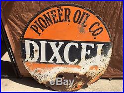 RARE ORIGINAL Vintage PIONEER OIL CO DIXCEL Sign DSP PORCELAIN GAS Station OLD