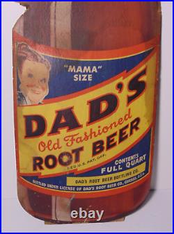 RARE VINTAGE 1950s DAD'S ROOT BEER SIGN MAMA SIZE STAND UP SIGN POP SODA SIGN