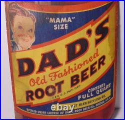 RARE VINTAGE 1950s DAD'S ROOT BEER SIGN MAMA SIZE STAND UP SIGN POP SODA SIGN