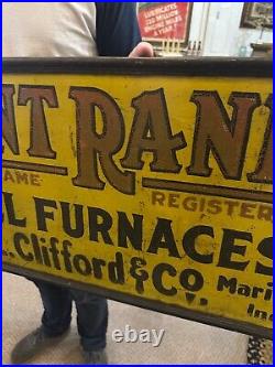 RARE Vintage 1930s Front Rank Furnaces Advertising Tin Sign General Store Devils