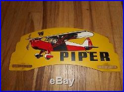 RARE Vintage 1950s PIPER CUB AIRCRAFT Advertising License Plate Topper SIGN