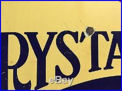 RARE Vintage CRYSTAL Farm Fresh DAIRY Foods Delivery Truck Porcelain Sign 35x25