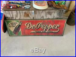 RARE Vintage Dr. Pepper Metal 10-2-4 Sign GAS STATION OIL SODA COLA
