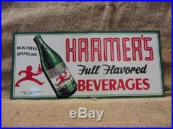 RARE Vintage Kramer's Beverage Sign Antique Old Cola Soda Drink Store 9156
