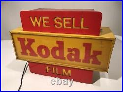 RARE Vintage Lighted Kodak Camera Film Store Display Sign 16 Fiber Optic Effect