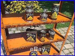 RARE Whiz Auto Products Vintage Metal Sign Advertising Shelf Store Display Rack