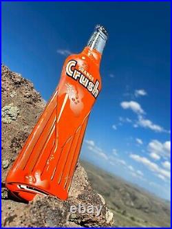 Rare Large Vintage Orange Crush Embossed Bottle Soda Cola POP Drink Metal Sign