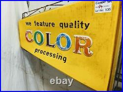 Rare Large Vintage Used Kodak Advertising Light Up Sign withBracket Amazing Colors