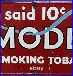 Rare Original Vintage 23 X 11 Model Tobacco Porcelain Advertising Sign