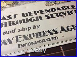 Rare Vintage 1920's Railway Express Agency Railroad Sign real deal