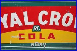Rare Vintage 1936 RC Royal Crown Cola Soda Pop 2 Sided 18 Metal Flange Sign