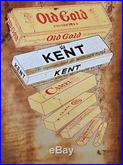 Rare Vintage 1940's Tobacco Advertising Metal Sign -Cigarettes Buy The Carton