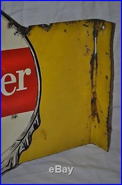 Rare Vintage 1940s Dr Pepper 10 2 4 Cola 18 Double Sided Metal Flange Sign