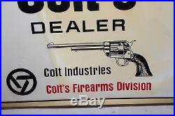 Rare Vintage 1950's Colt's Dealer Gun Store Hunting 25 Lighted Clock SignWorks