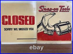 Rare Vintage 1950s Snap-on Tools Double-Sided Sliding Open/Closed Sign RARE