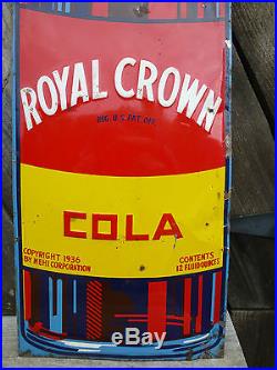 Rare Vintage 1952 Royal Crown Cola Sign 58 Die Cut Bottle Advertising Sign Nehi