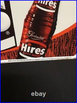 Rare Vintage 1960s Its High Time For Hires Root Beer Embossed Metal Bottle Sign