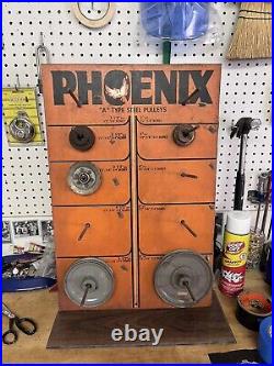 Rare Vintage 24 Advertisement PHOENIX Steel Pulley Sign Store Shop Display Rack
