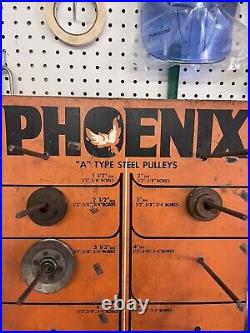 Rare Vintage 24 Advertisement PHOENIX Steel Pulley Sign Store Shop Display Rack