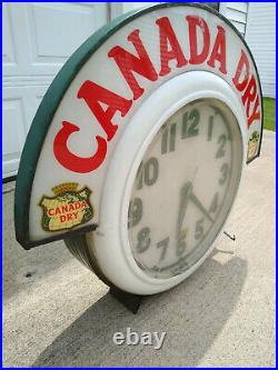 Rare Vintage 50's Original Canada Dry Clock, Electric Neon Sign Company, Cleveland