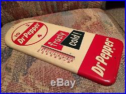 Rare Vintage Antique Dr Pepper Soda Cola Tin Non Porcelain Thermometer Sign WOW