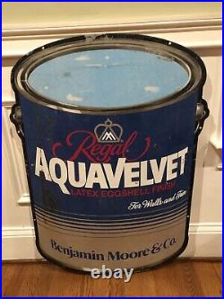 Rare Vintage Benjamin Moore Advertising Display Sign Tin Embossed Aqua Velvet