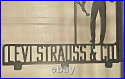 Rare Vintage Levi's LEVI STRAUSS & CO Store Display Steel Wall Mounted Sign