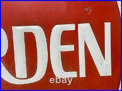 Rare Vintage Original Embossed Borden's Oval Metal Store Advertising Sign