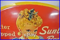 Rare Vintage Original Sunbeam Bread Tin Sign Not Porcelain No Reserve