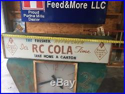 Rare Vintage RC COLA Advertising Clock Sign Large 40hx50w 1960's