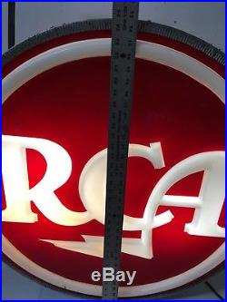 Rare -rca-vintage 2 Sided Lighted Sign Large 35-tv, Radio, Tubes-advertisement