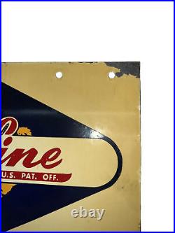 SALE? Original Rare Hy-Line Chicken Feed Metal/Tin Double Sided Sign- Vintage