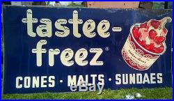 Sign, Advertising, Business, Old Vintage, Metal, Tastee Freez
