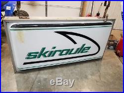 Skiroule Snowmobile Lighted Dealer Sign Vintage 1970's