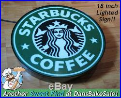 Starbucks 18 Vintage Lighted Authentic Store Sign with on/off switch Nice