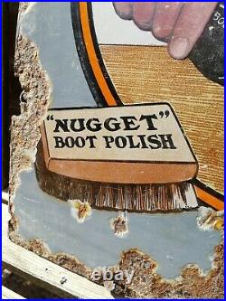 Tiger Brand Nugget Boot Polish Enamel Sign Tiger Vintage Enamel Porcelain Sign