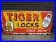 Tiger-Locks-Vintage-Old-Original-Enamel-Porcelain-Sign-Board-Huge-Size-69-X-34-01-cpcw