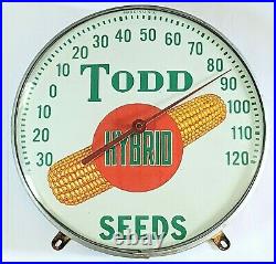 Todd Hybrid Seeds Corn Thermometer Bubble Glass Vintage