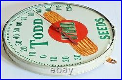 Todd Hybrid Seeds Corn Thermometer Bubble Glass Vintage