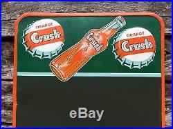Ultra RARE Vintage Original ORANGE CRUSH Soda Menu Board Double Button Sign