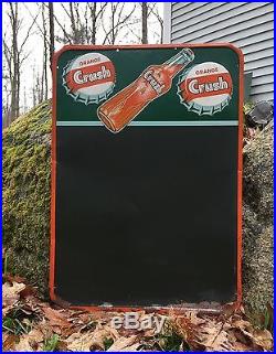 Ultra RARE Vintage Original ORANGE CRUSH Soda Menu Board Double Button Sign