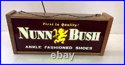 VINTAGE 1940-1950's NUNN BUSH SHOES LIGHTUP ADVERTISING SIGN WORKS GREAT -RARE