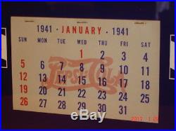 VINTAGE 1941 Pepsi Cola Soda Advertising Cardboard Calendar Sign