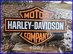 VINTAGE 1954 HARLEY DAVIDSON MOTOR COMPANY PORCELAIN SIGN 24 x 16