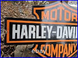 VINTAGE 1954 HARLEY DAVIDSON MOTOR COMPANY PORCELAIN SIGN 24 x 16