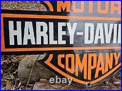 VINTAGE 1954 HARLEY DAVIDSON MOTOR COMPANY PORCELAIN SIGN 24 x 16