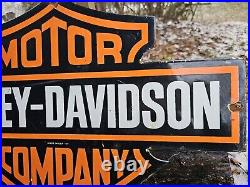 VINTAGE 1954 HARLEY DAVIDSON MOTOR COMPANY PORCELAIN SIGN 24 x 16