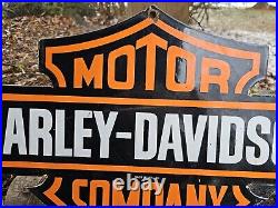 VINTAGE 1954 HARLEY DAVIDSON MOTOR COMPANY PORCELAIN SIGN 24 x 16